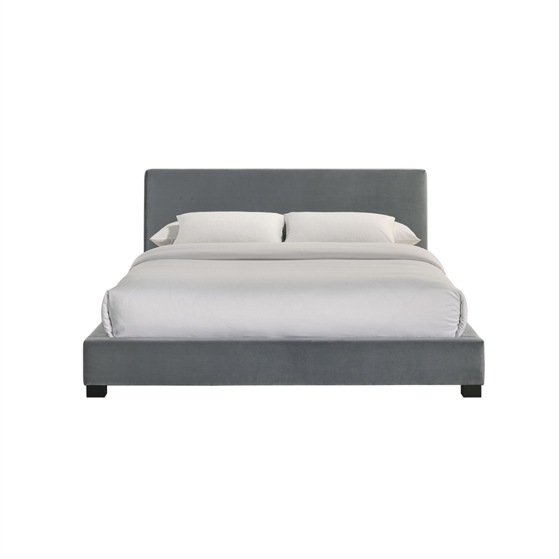 Picket House Furnishings Natalie Full Upholstered Bed in Gray Velvet