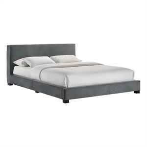 Picket House Furnishings Natalie Full Upholstered Bed in Gray Velvet