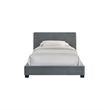 Natalie Twin Upholstered Velvet Bed in Gray