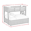 Brooklyn Kids Twin Over Full Bunk with Ladder & Trundle 5PC Bedroom Set in White