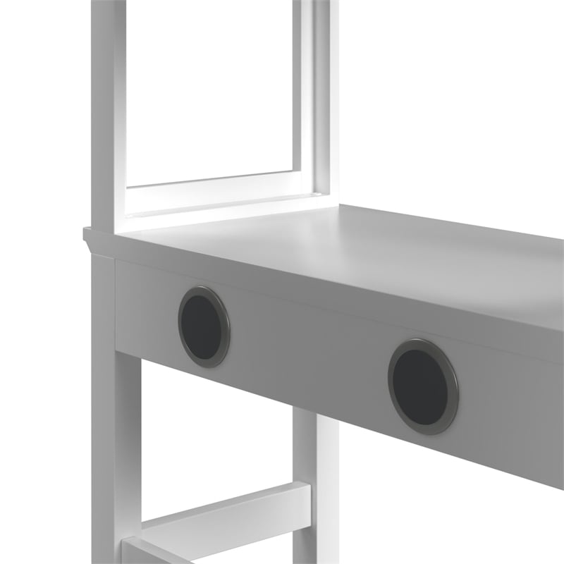 Brooklyn Kids Twin Loft with Ladder & Desk with Speaker 3PC Bedroom Set in White