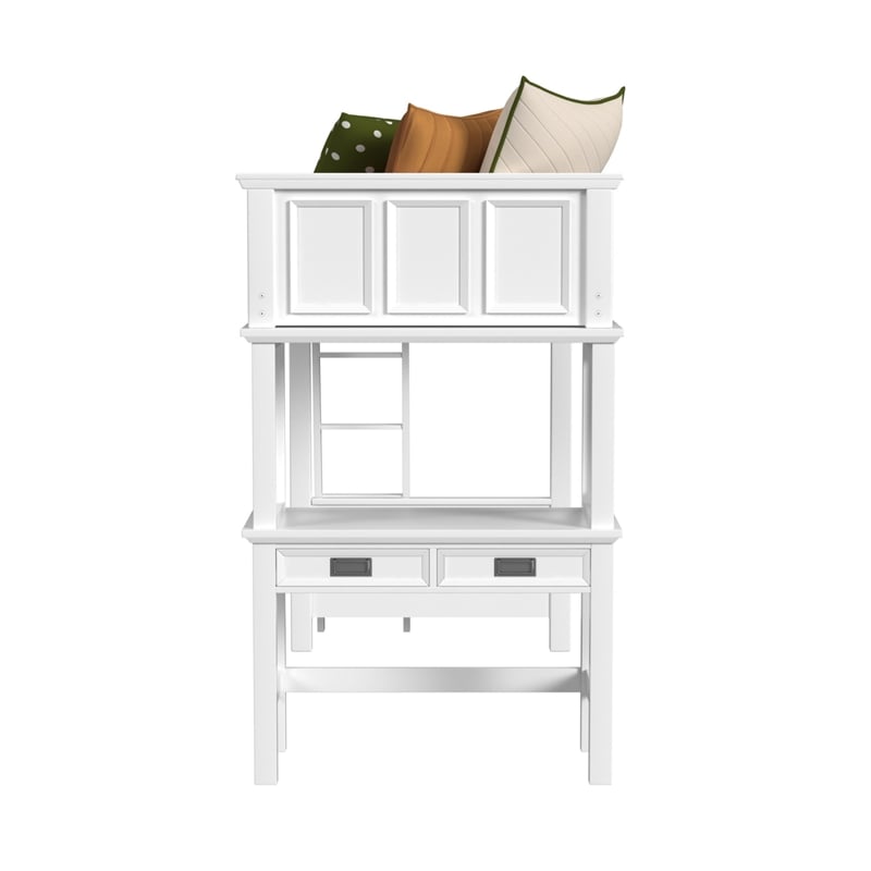 Brooklyn Kids Twin Loft with Ladder & Desk with Speaker 3PC Bedroom Set in White