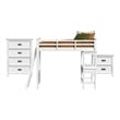 Brooklyn Kids Twin Loft with Ladder & Desk with Speaker 3PC Bedroom Set in White