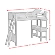Brooklyn Kids Twin Loft with Ladder & Desk with Speaker 5PC Bedroom Set in White