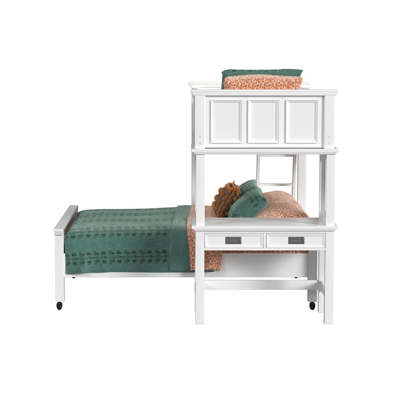 Brooklyn Kids Twin Over Full Loft - Ladder-Desk-Speaker 3PC Bedroom Set in White