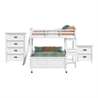Brooklyn Kids Twin Over Full Loft - Ladder-Desk-Speaker 3PC Bedroom Set in White