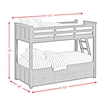 Brooklyn Kids Twin Over Twin Bunk with Ladder&Trundle 5PCBedroom Set in Charcoal