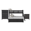 Brooklyn Kids Twin Over Full Bunk with Ladder&Trundle 3PCBedroom Set in Charcoal