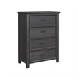 Brooklyn Kids Twin Over Twin Bunk- Staircase&Trundle 5PC Bedroom Set in Charcoal
