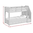 Brooklyn Kids Twin Over Full Bunk -Staircase&Trundle 3PC Bedroom Set in Charcoal