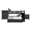 Brooklyn Kids Twin Over Full Bunk -Staircase&Trundle 3PC Bedroom Set in Charcoal