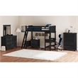 Brooklyn Kids Twin Loft with Ladder & Desk - Speaker 5PC Bedroom Set in Charcoal