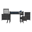 Brooklyn Kids Twin Loft with Ladder & Desk - Speaker 5PC Bedroom Set in Charcoal