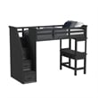 Brooklyn Kids Twin Loft with Staircase &Desk-Speaker 3PC Bedroom Set in Charcoal