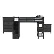 Brooklyn Kids Twin Loft with Staircase &Desk-Speaker 3PC Bedroom Set in Charcoal