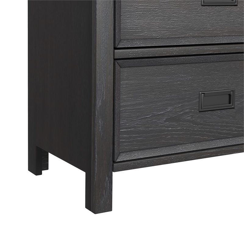 Brooklyn Kids Twin Loft with Staircase &Desk-Speaker 5PC Bedroom Set in Charcoal