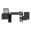 Brooklyn Kids Twin Loft with Staircase &Desk-Speaker 5PC Bedroom Set in Charcoal