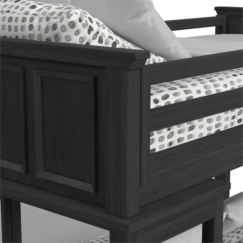 Brooklyn Kids Twin Over Full Loft-Ladder&Desk-Speaker 3PCBedroom Set in Charcoal