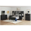 Brooklyn Kids Twin Over Full Loft-Ladder&Desk-Speaker 5PCBedroom Set in Charcoal