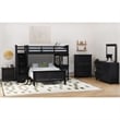 Brooklyn Kids Twin Over Full Loft with Staircase & Desk with Speaker in Charcoal
