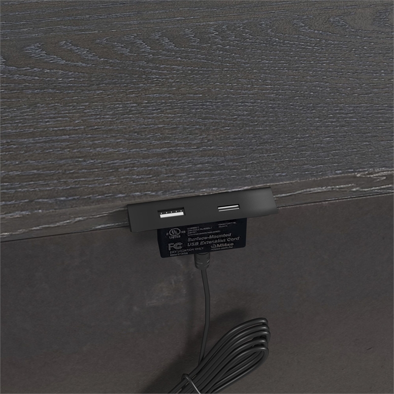 Brooklyn Kids TwinOverFull Loft -Staircase&Desk-Speaker 3PCBedroom SetinCharcoal