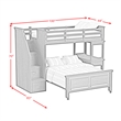 Brooklyn Kids TwinOverFull Loft -Staircase&Desk-Speaker 3PCBedroom SetinCharcoal