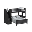 Brooklyn Kids TwinOverFull Loft -Staircase&Desk-Speaker 3PCBedroom SetinCharcoal