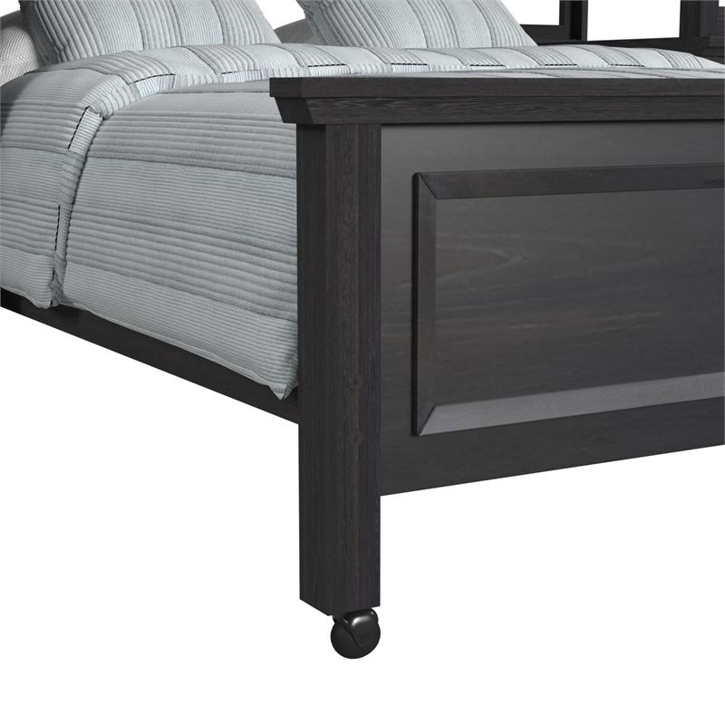 Brooklyn Kids TwinOverFull Loft -Staircase&Desk-Speaker 5PCBedroom SetinCharcoal