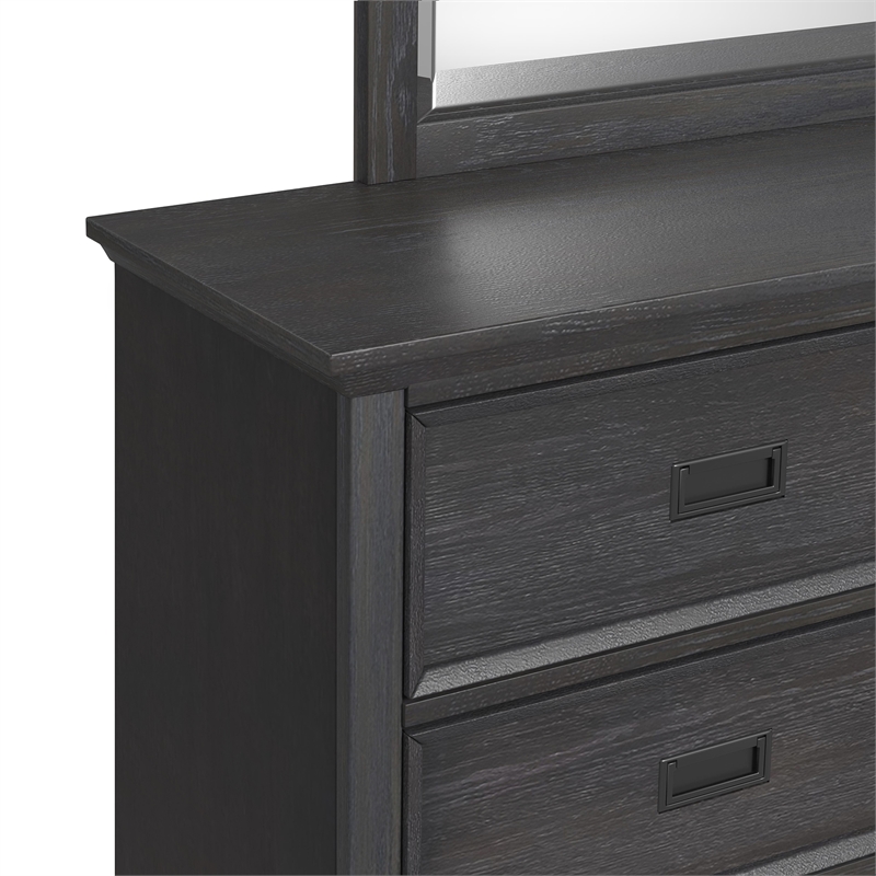 Brooklyn Kids TwinOverFull Loft -Staircase&Desk-Speaker 5PCBedroom SetinCharcoal