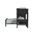 Brooklyn Kids TwinOverFull Loft -Staircase&Desk-Speaker 5PCBedroom SetinCharcoal