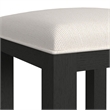 Woodridge Dressing Stool with White Fabric in Black with Grain