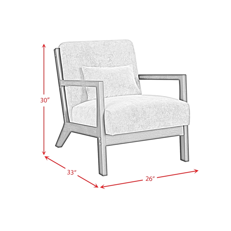 Freya Chair with kidney pillow in Langley Cream and Brushed Espresso Finish