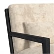 Freya Chair with kidney pillow in Langley Cream and Brushed Espresso Finish