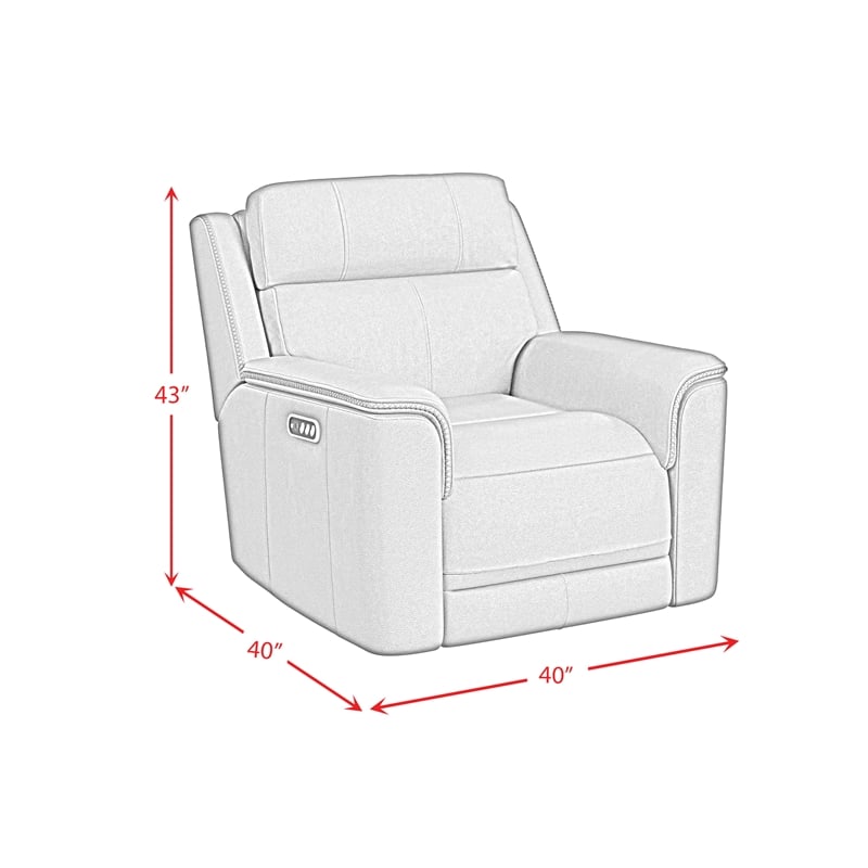Walker Power Motion Recliner with Power Headrest and Lumbar in Aline Butternut