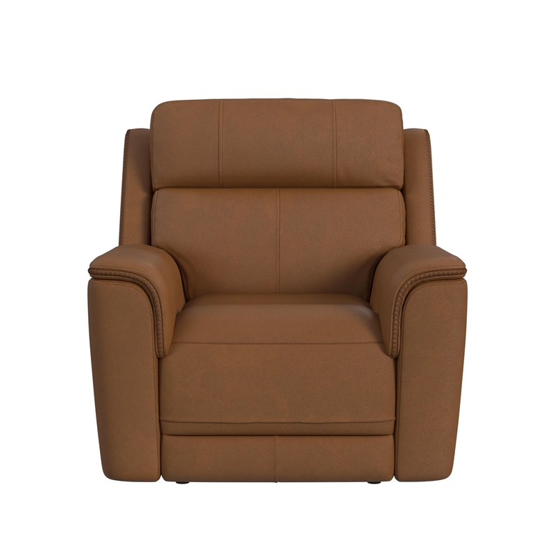 Walker Power Motion Recliner with Power Headrest and Lumbar in Aline Butternut