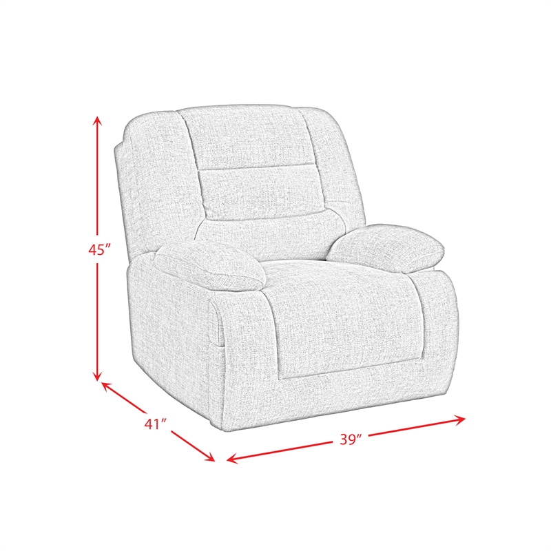 Snyder P3 Recliner W Heat Massage zero gravity memory foam in Amount Grey