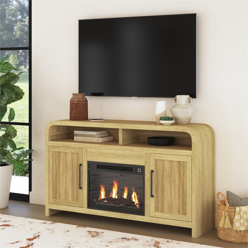 Woodridge Complete Fireplace Cabinet in Natural - Single Pack