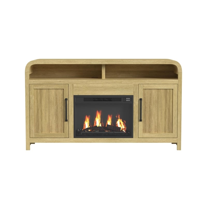 Woodridge Complete Fireplace Cabinet in Natural - Single Pack