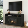 Woodridge Complete Fireplace Cabinet in Black with Grain - Single Pack