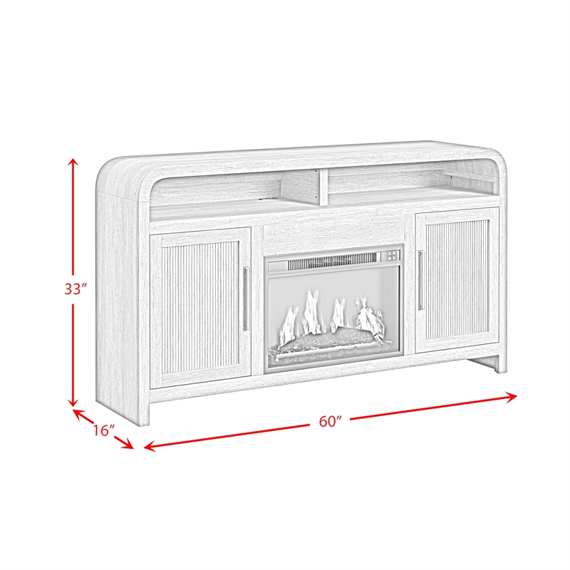 Woodridge Complete Fireplace Cabinet in Black with Grain - Single Pack