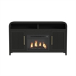 Woodridge Complete Fireplace Cabinet in Black with Grain - Single Pack