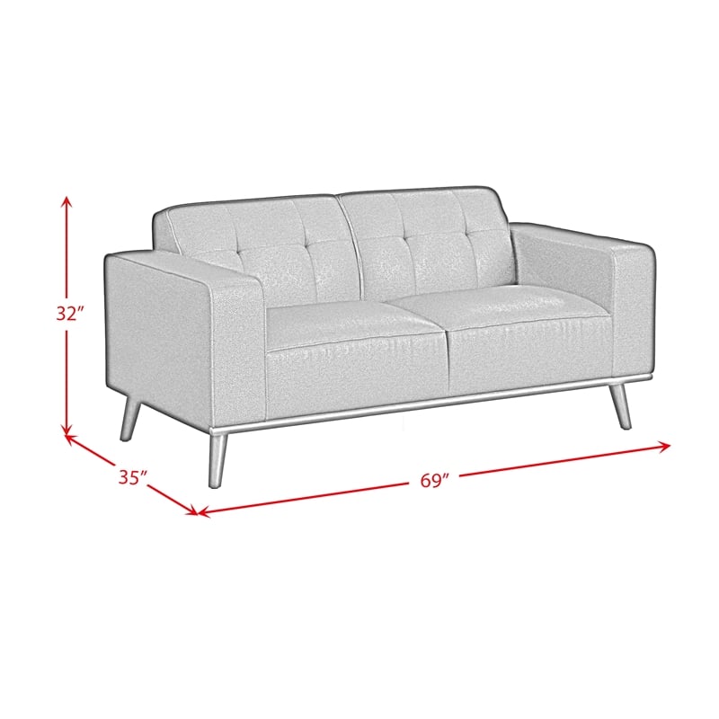 Fate 3PC Living Room Set in Pebble Brown Sofa Loveseat and Chair