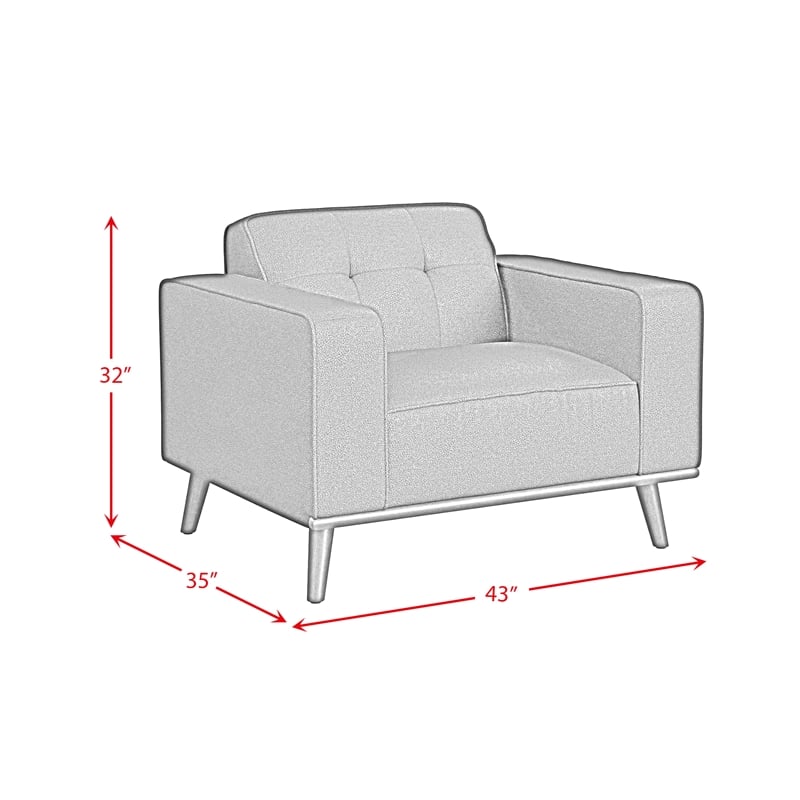 Fate 3PC Living Room Set in Pebble Brown Sofa Loveseat and Chair