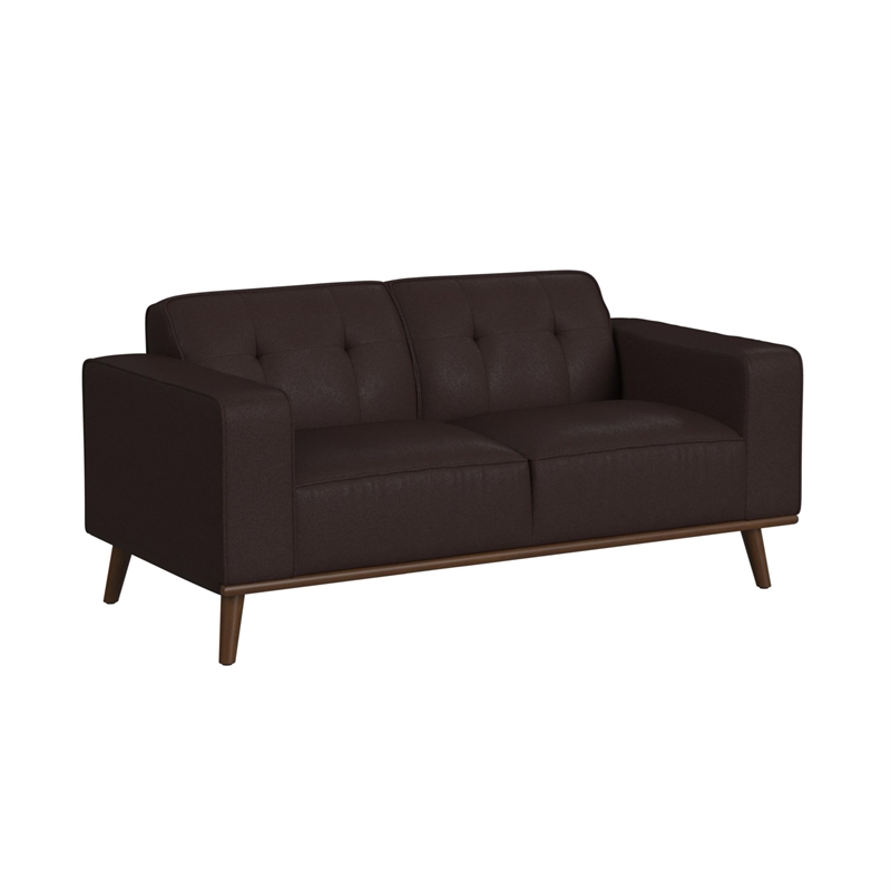 Fate 2PC Living Room Set in Pebble Brown Sofa and Loveseat