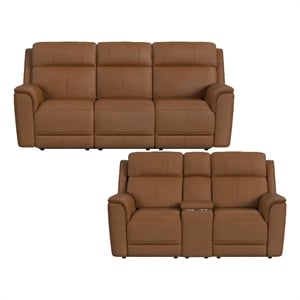 Walker  2PC Living Room Set in Aline Butternut Sofa and Loveseat