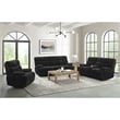 Merrick 3PC Living Room Set in Masis Black Sofa Loveseat and Recliner