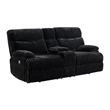 Merrick 3PC Living Room Set in Masis Black Sofa Loveseat and Recliner