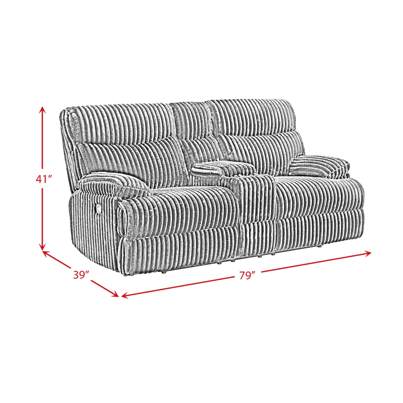 Merrick 3PC Living Room Set in Masis Black Sofa Loveseat and Recliner