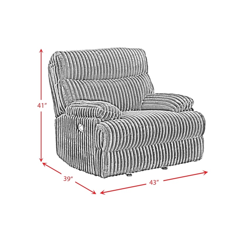 Merrick 3PC Living Room Set in Masis Black Sofa Loveseat and Recliner