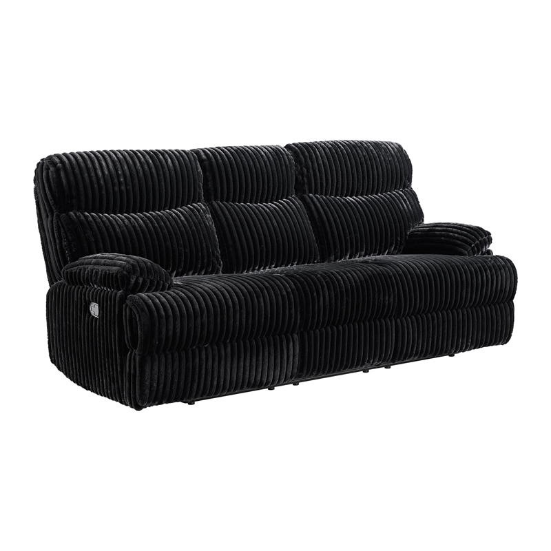Merrick 2PC Living Room Set in Masis Black Sofa and Loveseat